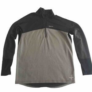 Simms Rivertek 1/4 Zip Pullover Mens S/ M ? Gray Fly Fishing Stretch Polartec